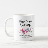 問題よりも歌が下手 Funny Mug コーヒーマグカップ (左)