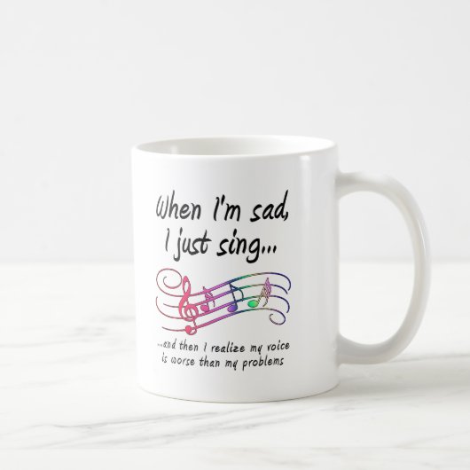 問題よりも歌が下手 Funny Mug コーヒーマグカップ (右)