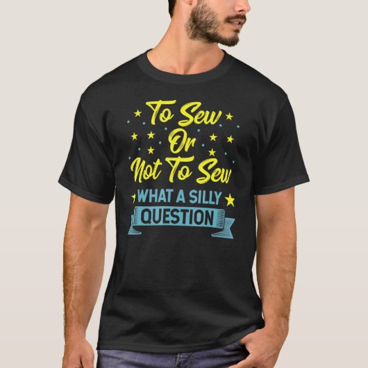 問題を縫うか縫わないかの裁縫間抜け Tシャツ (正面)