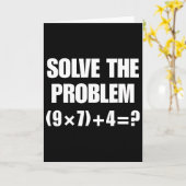 問題を解け – 面白い数学の方程式 (9×7)+4=67 カード (黄色い花)
