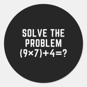 問題を解け 67 ミーム シックス セブン 数学教師 E ラウンドシール
