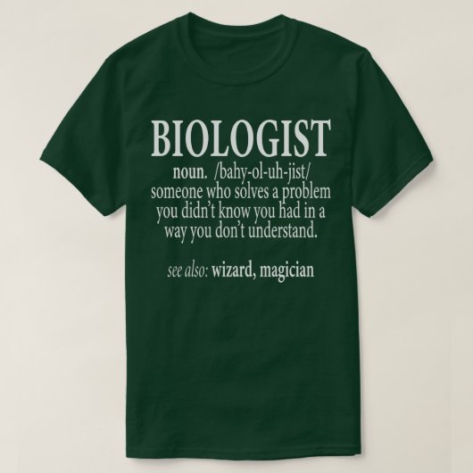 問題を解決する生物学者 Tシャツ (デザイン正面)