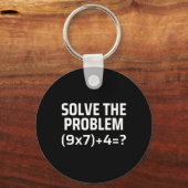 問題を解決 67 6 7 面白い数学の先生  キーホルダー (正面)