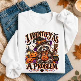 問題アライのハロウィン・アライグマ 可愛い おもしろTシャツ スウェットシャツ