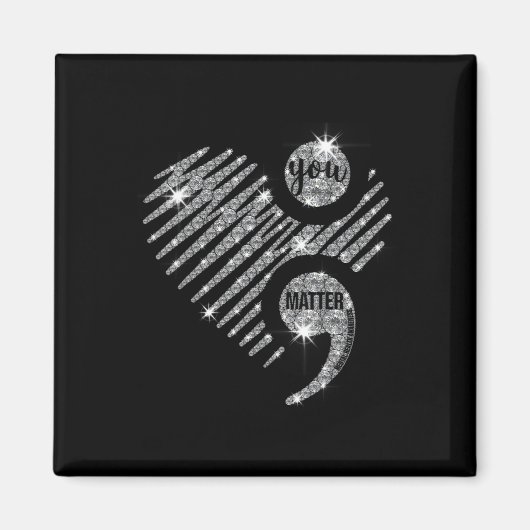 問題セミコロンハート自殺認識度前 マグネット (正面)