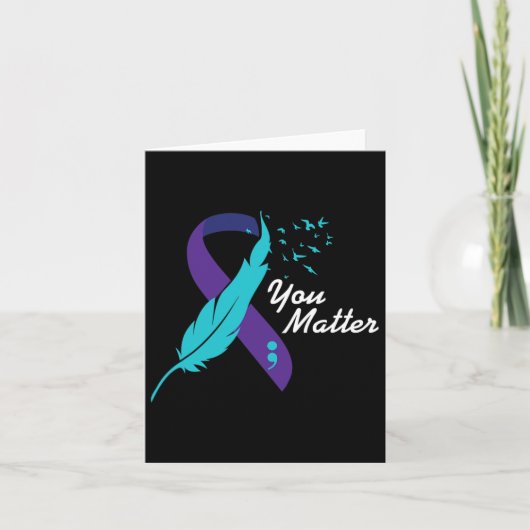 問題リボン自殺認識度メンタルヘルス カード (正面)