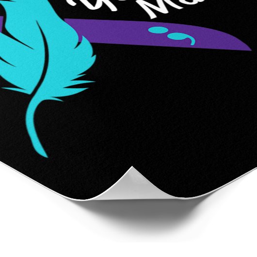 問題リボン自殺認識度メンタルヘルス ポスター (角)