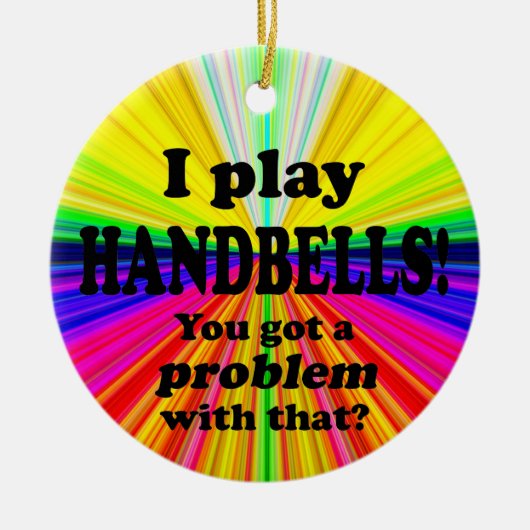 問題得は、ハンドベル セラミックオーナメント (正面)