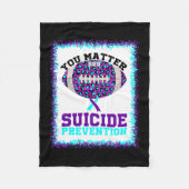 問題自殺防止認識度アメリカ足 フリースブランケット (正面)