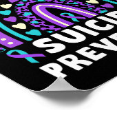 問題自殺防止認識度リボンレインボ ポスター (角)