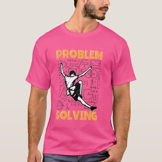 問題解決クライマーロックマウンテン登山ボウ Tシャツ (正面)