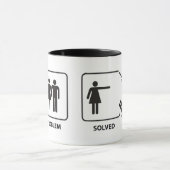 "問題"は女性のおもしろいな破壊のマグを解決しました マグカップ (中央)