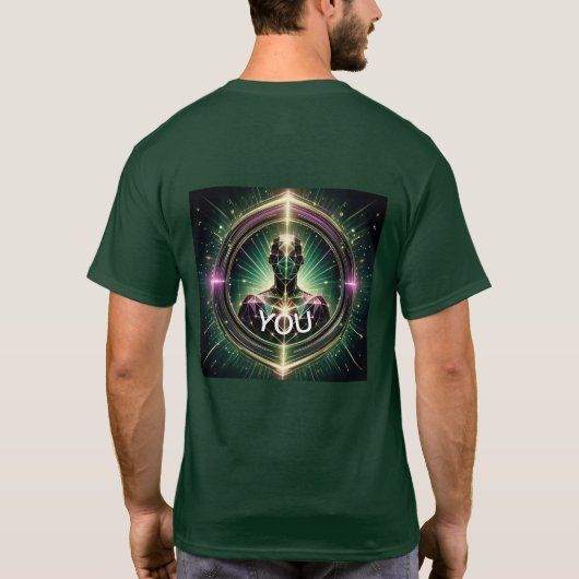 啓発された幾何学人間「あなた」のポスター Tシャツ (裏面)