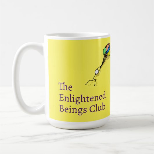 啓発された衆生クラブ肯定マグカップ(15oz) コーヒーマグカップ (左)