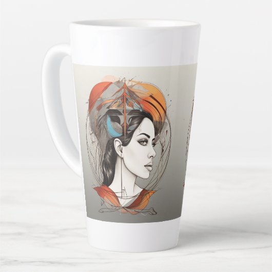 啓発美しい カフェラテマグ (左アングル)