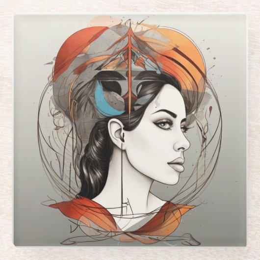 啓発美しい ガラスコースター (正面)