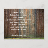 啓示3:20扉の聖書の詩の記憶 ポストカード (正面)