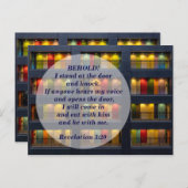 啓示3:20聖書の扉の詩の記憶 ポストカード (正面/裏面)