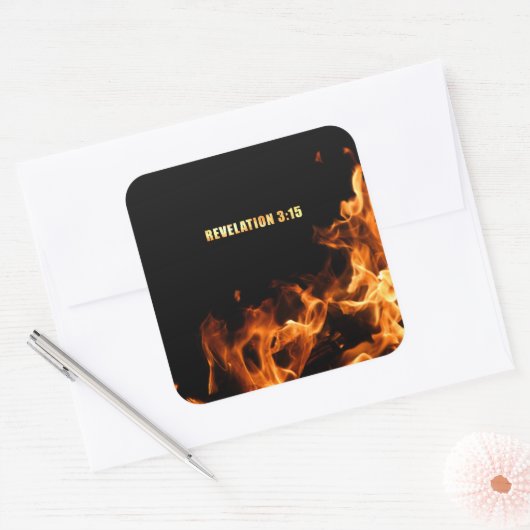 啓示:イエス・キリスト教の信仰のために火を燃やす スクエアシール (封筒)