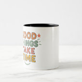 善いことには時間がかかる ツートーンマグカップ (中央)