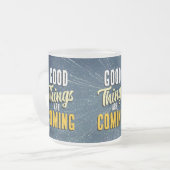 善い事は来の フロストグラスマグカップ (正面左)