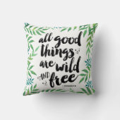 善い物はみな野生で自由な引用文 クッション (裏面)