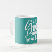 善い物は時間がかかる コーヒーマグカップ (正面左)