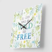 善い物は皆荒々しく自由だ スクエア壁時計 (傾斜)