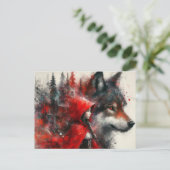 善い狼は小さな赤を見守る ポストカード (スタンド正面)