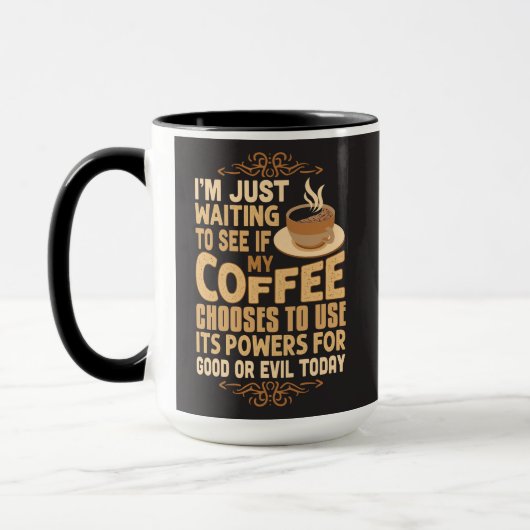 善か悪のための面白いコーヒーの力 マグカップ (左)