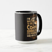 善か悪のための面白いコーヒーの力 マグカップ (正面右)