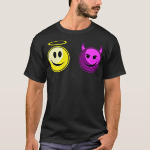 善と悪のスマイルエンジェルデビル趣味バドミントンの贈り物 Tシャツ