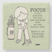 善に焦点を合わせる ストーンコースター (正面)