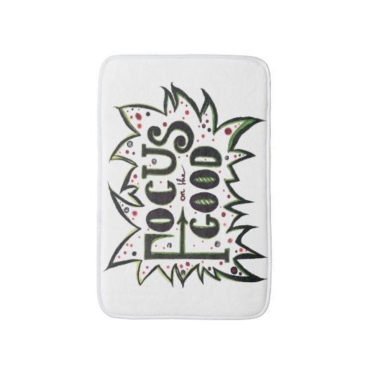 善に焦点を合わせる!感動的図解入りの、写真付きの引用文 バスマット (正面縦)