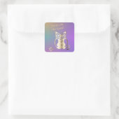 善に焦点を当てる – 金ゴールドフクロウ感動的句 スクエアシール (バッグ)