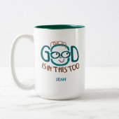 善は宗教の引用文に感動的ある ツートーンマグカップ (左)