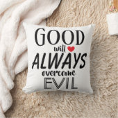 善は常に悪を乗り越える強い引用文 クッション (ブランケット)