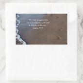 「善人のステップ」足跡海シール 長方形シール (バッグ)