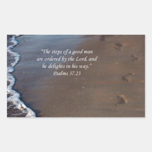 「善人のステップ」足跡海シール 長方形シール (正面)