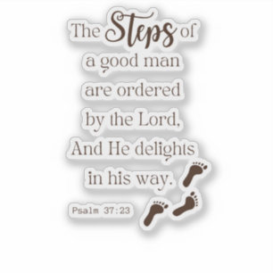 善人のステップ – Psalm 37:23 Bible Verse シール