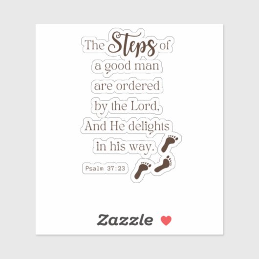 善人のステップ – Psalm 37:23 Bible Verse シール (シート)