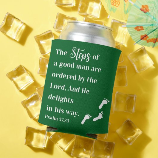 善人のステップ – Psalm 37:23 Bible Verse 缶クーラー (インサイチュ 夏)