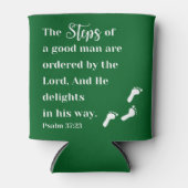 善人のステップ – Psalm 37:23 Bible Verse 缶クーラー (正面)