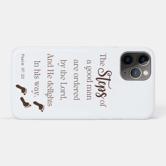 善人のステップ – Psalm 37:23 Bible Verse Case-Mate iPhoneケース (裏面(横))