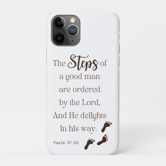 善人のステップ – Psalm 37:23 Bible Verse Case-Mate iPhoneケース (裏)