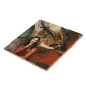 善悪: 若い女性、1を誘惑している悪魔 タイル (側面)