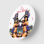 善意のバーメイドThunder_Cove ラウンド壁時計 (傾斜)