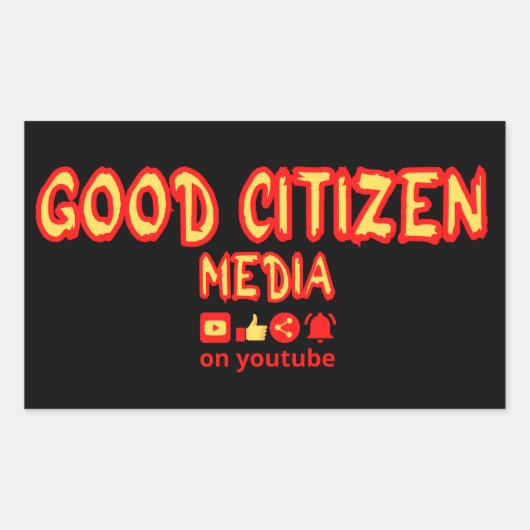 善良な市民メディア市場 長方形シール (正面)