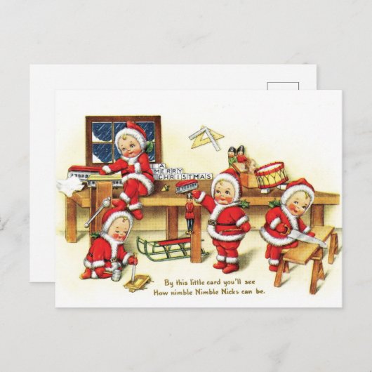 善良な男の子のためのクリスマスおもちゃ ポストカード (正面/裏面)