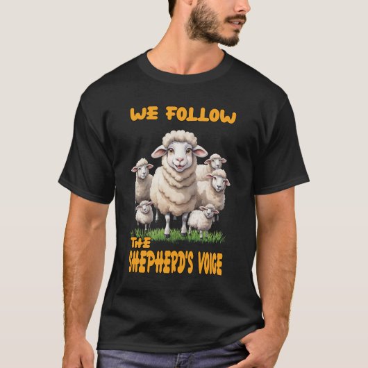 善良な羊飼い人々は黒い Tシャツ (正面)